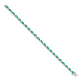 14k White Gold Diamond and Emerald Bracelet